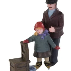 DV111251 - Dickensville Vader leert dochter schaatsen