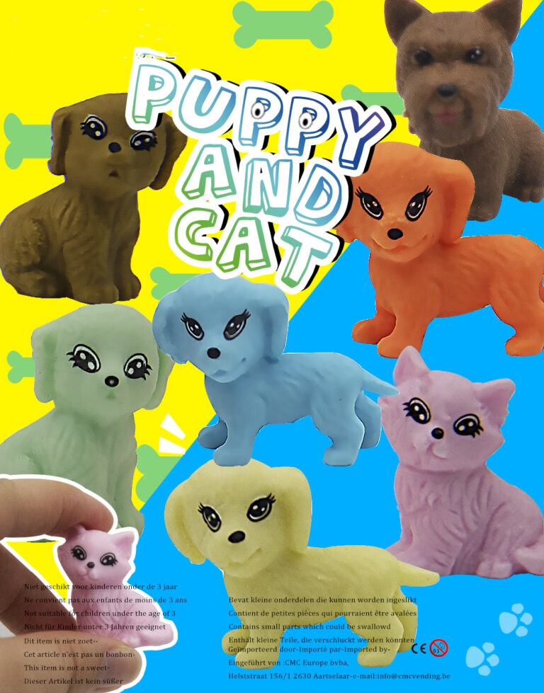 45-55mm Gevulde Capsule Squishy Puppy and Cat Prijs per 100 stuks