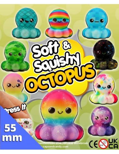 50mm Gevulde Capsule Soft en Squishy Octopus Prijs per 100 stuks