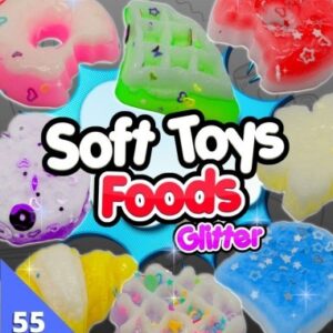 55mm Gevulde Capsule Soft Toys Foods Glitter 100 stuks. Prijs per 100 stuks