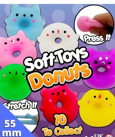 55mm Gevulde Capsule Soft Toy Donuts Prijs per 100 stuks
