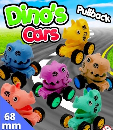 68mm Gevulde Capsule Dino's Cars 100 stuks. Prijs per 100 stuks
