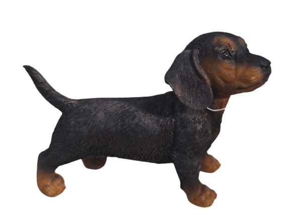 Teckel staand 15cm zwart Polyester