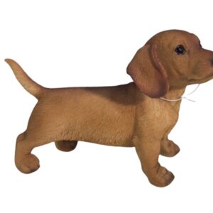 Teckel staand 15cm bruin Polyester