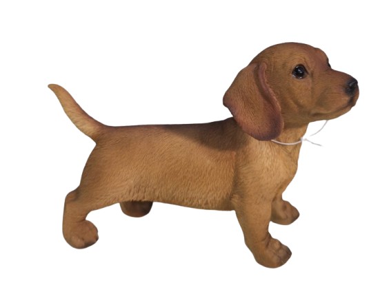 Teckel staand 15cm bruin Polyester