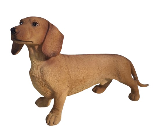 Teckel staand 32cm bruin Polyester