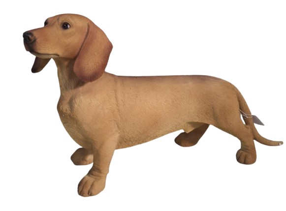 Teckel staand 41cm bruin Polyester