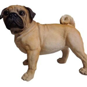Mops hond staand 35cm bruin