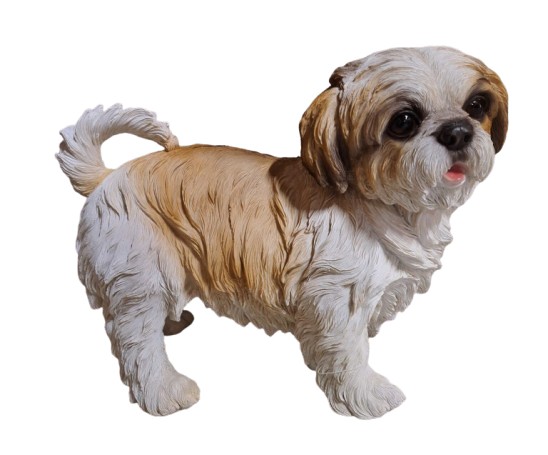 Shih tzu staand 30 cm bruin met wit