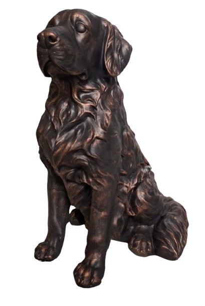 Golden retriever zittend bronskleurig 50cm