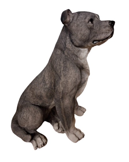 Stafford donkergrijs zittend 33cm