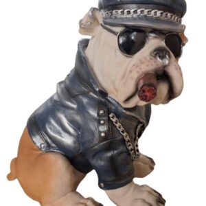 Engelse bulldog zittend biker 22cm
