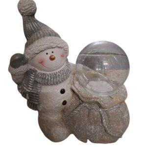 Sneeuwman met zak en bol verlichting