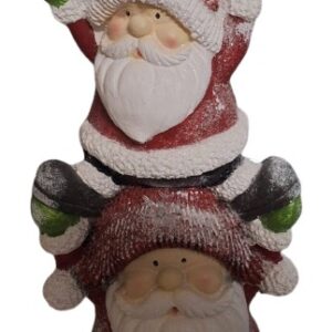 Drie Kerstmannen op elkaar