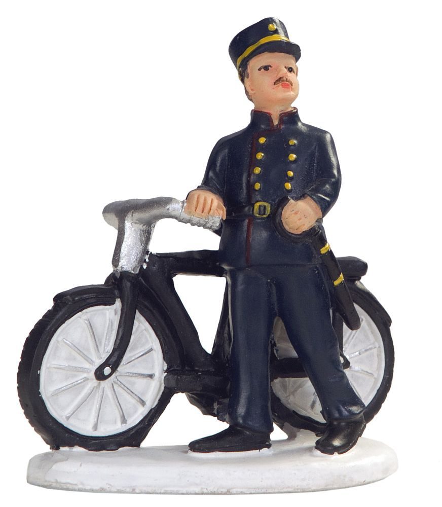 DV111369 - Dickensville Politieman met fiets Bromsnor