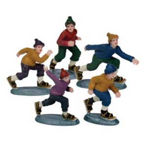 DV111210 - Dickensville Wedstrijdschaatsers set 5st.