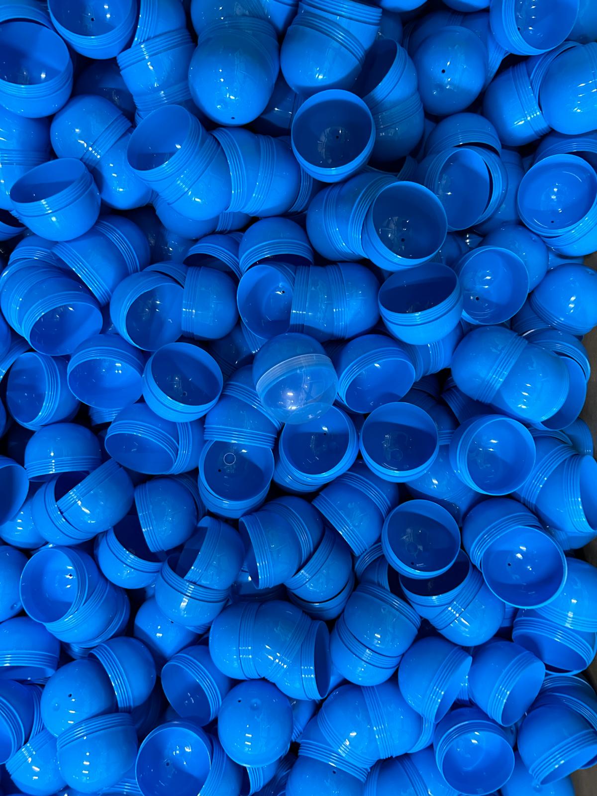 50x55mm Capsule Female Transparant + Male Blauw Leeg Prijs per 100 stuks - Afbeelding 2