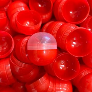 45x50mm Capsule Female Transparant + Male Rood Leeg Prijs per 100 stuks