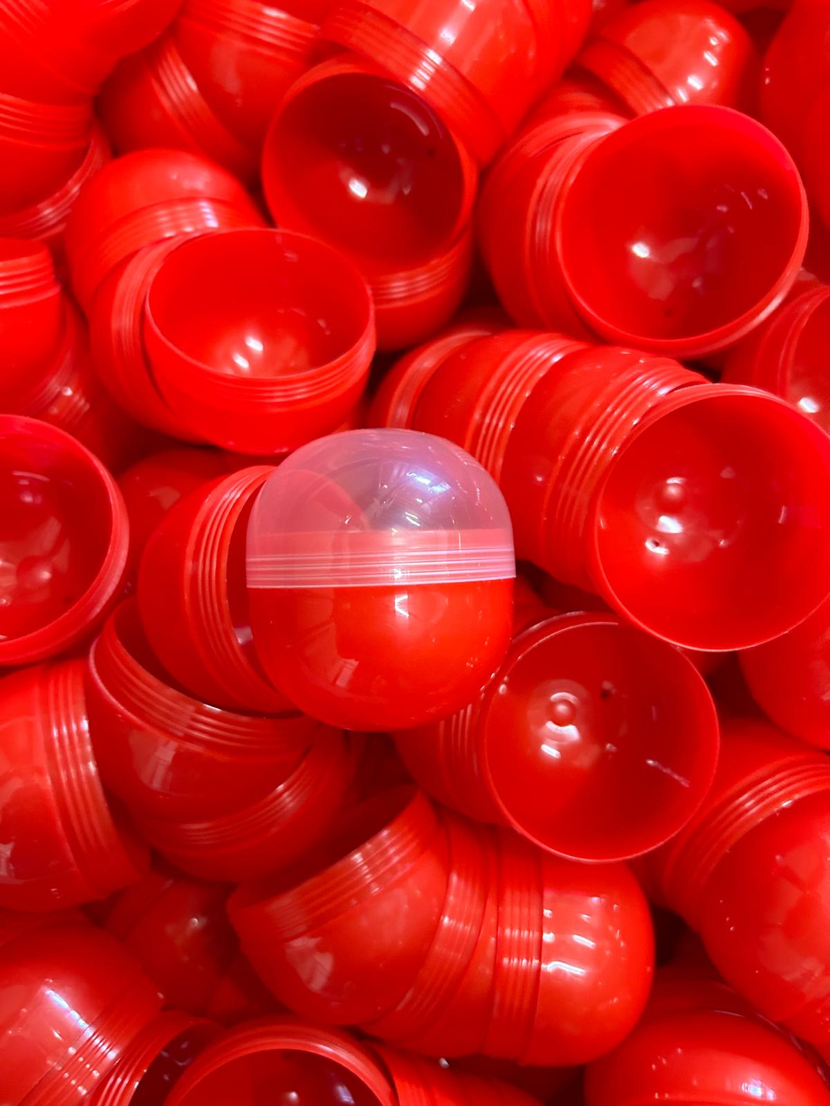 45x50mm Capsule Female Transparant + Male Rood Leeg Prijs per 100 stuks