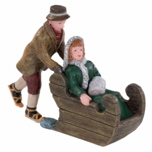 DV111264 - Dickensville Man met vrouw in houten slee