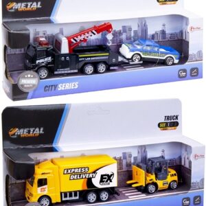 Vrachtwagen met auto / heftruck 2 soorten